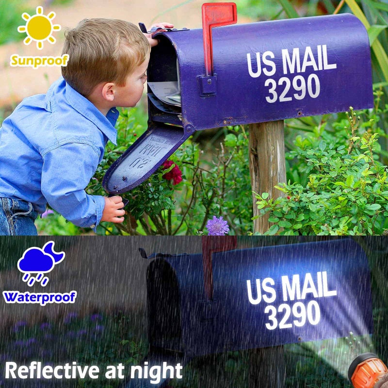 Seloom 148 PCS 2"" Reflective Mailbox Numbers Stickers for Outside White Numbers and Letters Stickers Address Numbers for Mailbox Self Adhesive Vinyl Waterproof Mailbox House Decals for Door Cars Home - Image 4